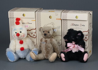 A Steiff limited edition Teddy Bear Clown 2006 no.00885, 32cm, Teddy Bear 1908 no.1069 of 1908 and Teddy Bear Zotty no. 487 of 1500 26cm, all boxed and with certificates 