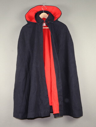 Wells and Co. Ltd, a nurses 1960's blue and red cape by Wells & Co Uniforms HPL38 1964 