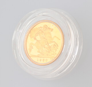 A 1980 proof half sovereign 