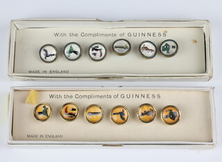 Two sets of Guinness waistcoat buttons, boxed 