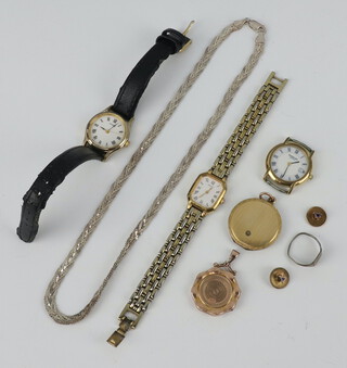 A silver necklace, minor watches and jewellery 