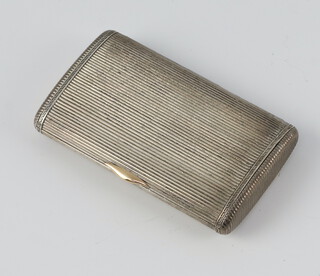 A Russian silver engine turned box with gilt interior 76 grams, 8cm