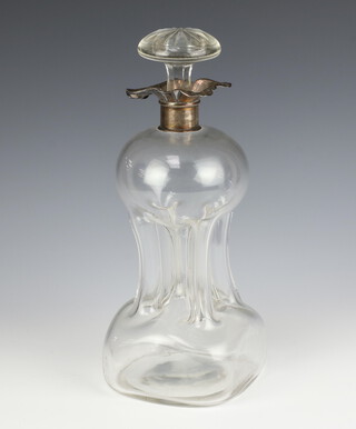 A George V silver mounted waisted decanter and stopper 30cm, Chester 1910 