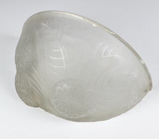 A Lalique frosted glass Dalia wall sconce light etched mark R Lalique France 30.5cm 