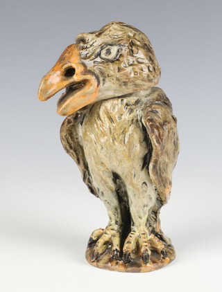 A Hall Bros. studio pottery grotesque bird with painted marks to base 16cm 