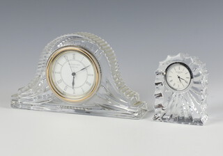 A Waterford Crystal quartz timepiece 8cm, ditto 9cm 