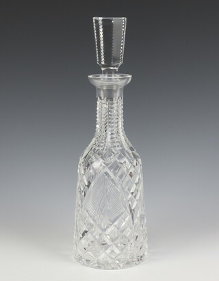 A Waterford Crystal mallet shaped decanter and stopper 33cm