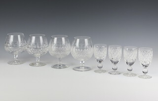 Two pairs of Waterford brandy glasses and four sherries  