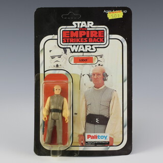 Star Wars by Palitoy, a Lobot action figure on  41 back Empire Strikes Back unpunched card ESB 41B ( Hong Kong 1980  )