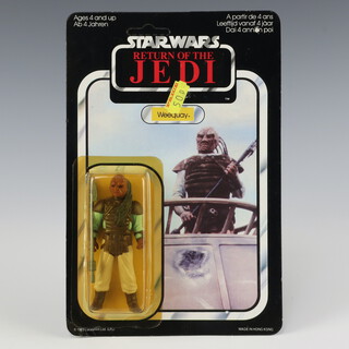 Star Wars by Palitoy, a Weequay action figure on  65 back Return of the Jedi unpunched card ROTJ 65A ( Hong Kong 1983  )