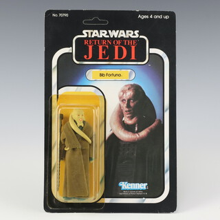 Star Wars by Kenner, a Bib Fortuna action figure on 77 back Return of the Jedi unpunched card ROTJ 77A ( Taiwan 1983  )