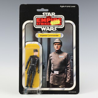 Star Wars by Palitoy, an Imperial Commander action figure on  45 back Empire Strikes Back punched  card ESB 45B ( Hong Kong 1982 promotional bounty hunter edition )