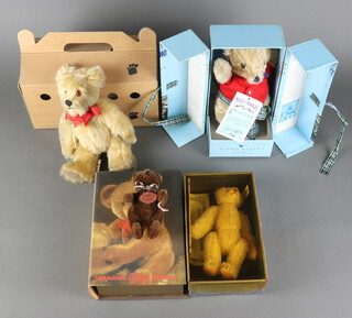 Steiff, limited edition teddy bears - Snap-A-Part-Bear 1908 no.2271 of 5000 16cm boxed (cellophane to lid damaged) and with certificate, Development of Our Trade Mark Bear no.1743 of 3000 12cm boxed, a Merrythought limited edition Mister Whoppit no.918 of 5000 boxed and a Little Edward Bear boxed 