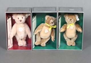 Steiff, 2 limited edition 1955 teddy bears nos. 1854 of 4000 and 3641 of 4000 together with a Steiff Teddy Rose no. 1539 of 8000, all boxed 
