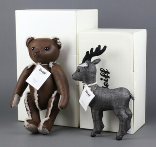 Steiff, limited edition teddy bear - Enchanted Forest Deer no. 66 of 2000 22cm together with 1 other  Enchanted Forest teddybear 30cm no.51 of 2000, both boxed and with certificates  