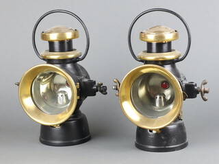 A pair of Lucas no. 722 King of The Road motoring car lamps  30cm h x 23cm w x 16cm d 