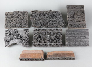 8 Eastern carved hardwood Batik stamps 