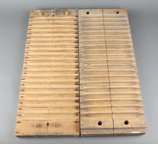 Two wooden cigar presses 55cm x 21cm 