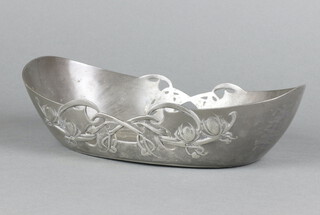 Archibald Knox for Liberty & Co., a Tudric pewter bowl with pierced decoration, the base marked Tudric 0535 7cm x 25cm x 16cm d 