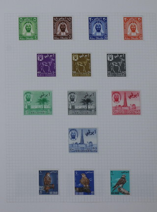 Middle East stamps in 6 albums, mint and used, Algeria, Andorra, Bahrain, Dubai, Kuwait India overprints, GB overprints, Libya, Oman, Palestine  