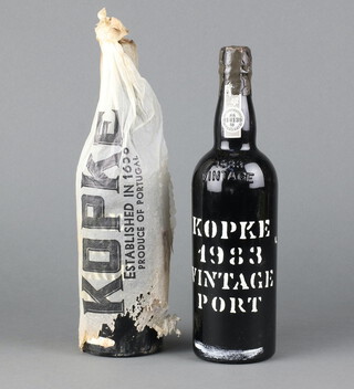 Two bottles of 1983 Kopke vintage port 