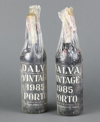 Two bottles of 1985  Dalva vintage port 