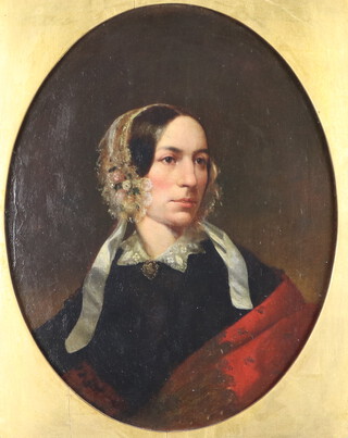 A 19th Century  oval oil on canvas, portrait of a lady 32cm x 25cm 