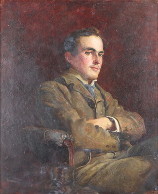 **L E Kemp-Welch (1869-1958), Victorian oil on canvas, signed and dated 1893, study of a seated gentleman 60cm x 49cm **Please note - Artist's Re-sale Rights may be payable on this lot