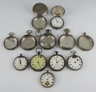 Twelve silver pocket watch cases 