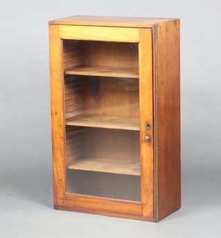 A 19th Century mahogany display cabinet, fitted adjustable shelves enclosed by a glazed panelled door 76cm h x 46cm w x 22cm d 