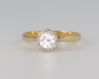An 18ct yellow gold single stone diamond ring approx. 0.5ct size I 