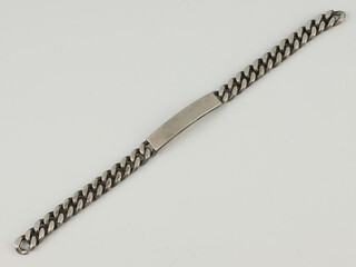 A silver identity bracelet 49 grams 