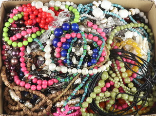 A large quantity of vintage necklaces 