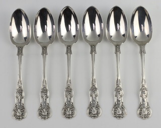 Six Victorian silver Kings pattern teaspoons with engraved monogram, Glasgow 1826, 147 grams 