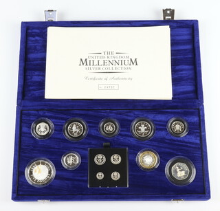 A United Kingdom Millennium Silver Collection proof coin set 87.3 grams 