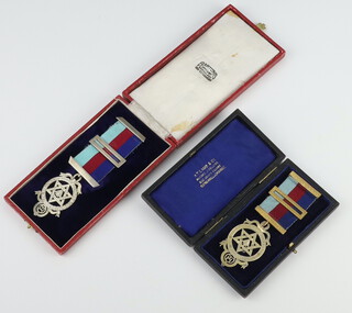 A Masonic silver jewel cased, 1 other 