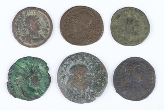 Roman Empire, a collection of 6 bronze coins dated after 200AD including Constantine The Great 