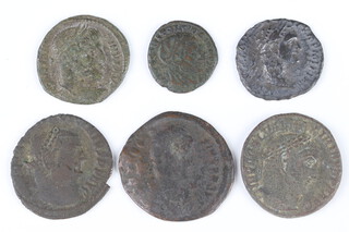 Roman Empire, a collection of 6 coins dated after 200AD including Constantine The Great 