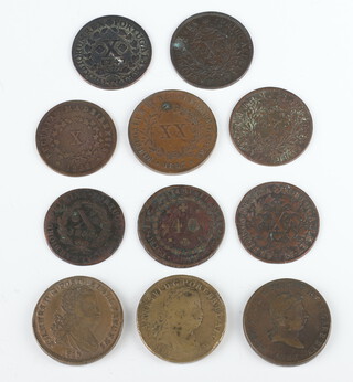 A collection of 18th/19th Century large brass, bronze and copper coins from Portugal 