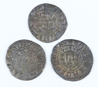 Three silver pennies from the reigns of Edward I (1272-1307) and Edward II (1307-1327) 