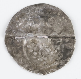 A silver short cross penny of Henry III, 1216-47, London Mint, the coin has been bent and reflattened 