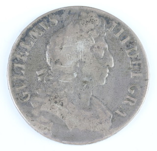 A Sterling silver crown of William III, 1695-6, Regnal year on edge is OCTAVO 