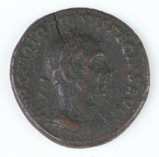 A Roman bronze dupondius of Trojan Decius, Roman 249AD, the reverse shows Victory advancing to the left 