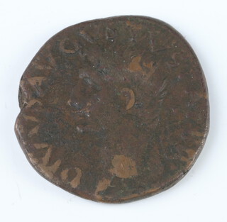 A Roma copper As coin issued by Tiberius, Rome 34-7AD, in memory of Augustus 