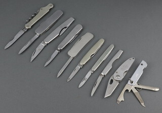 John Watts a waiters friend pocket knife, 3 double bladed pocket knives -  Wilkinson Sword  and Owltic one blade decorated a violin, 2 multi bladed pocket knives Venure and A J Henckels, 1 other marked EKA Sweden and 3 other pocket knives   