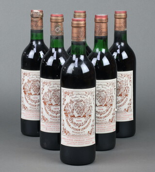 Six bottles of 1979 Chateau Longueville Pauillac-Medoc red wine 