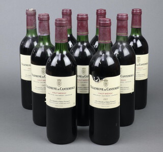 Nine bottles of 1983 Villeneuve de Cantemerle Haut-Medoc Controlee red wine 