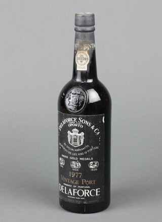 A bottle of 1977 Delaforce & Sons CA Aporto vintage port  
