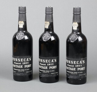 Three bottles of 1977 Fonseca's Finest Vintage Port