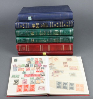 25th Anniversary of the Coronation 1953-1978 album of mint Commonwealth stamps, a Roland Hill 100th Anniversary album 1879-1979 of mint Commonwealth stamps, an album of mint world stamps including Malawi, Romania, Sierra Leon, Poland, ring bound album of Elizabeth II used GB stamps, stock book of used world stamps   